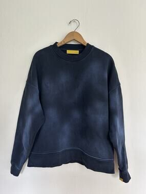 Yellow Label Co Heavyweight Fleece Crewneck Sweatshirt Blue Made Portugal S-L